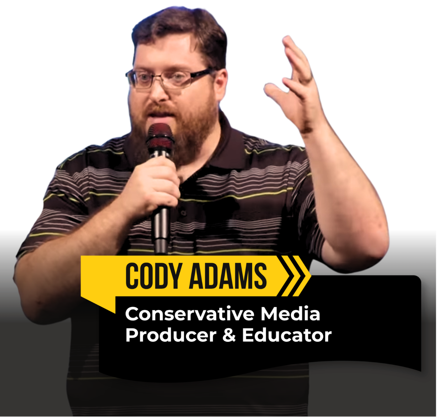 Cody James Adams speaking at an event
